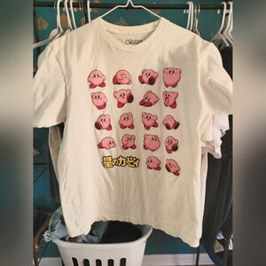 Kirby Graphic Mens T-Shirt - Cream Large